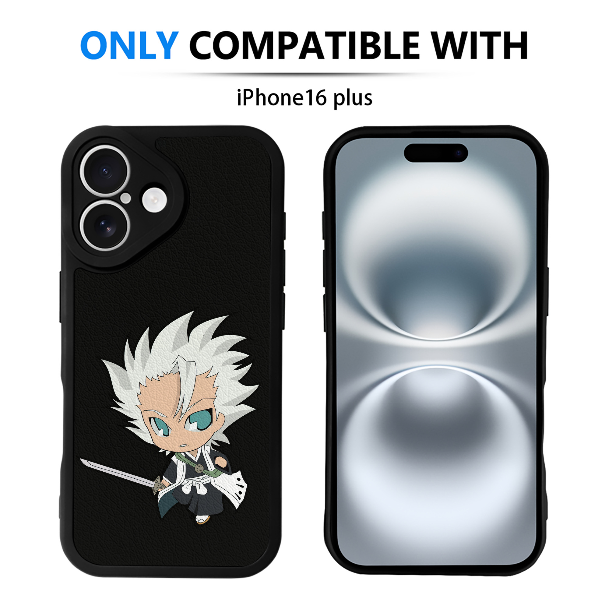 （画像用） ブリーチ 日番谷冬獅郎（ひつがや とうしろう） BLEACH Hitsugaya Toushirou 【iPhone 16シリーズ対応】シリコンスマホケース（レザー調） 材質：シリコン
